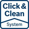 Click & Clean System – 3 great benefits A clear view of the work surface: You work more precisely and faster Harmful dust is extracted immediately: Protects your health Less dust: Longer lifetime of tool and accessories