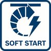 Soft start as the load and torque of the motor are temporarily reduced during start-up