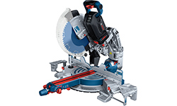 A Bosch Professional miter saw stands on a light surface.