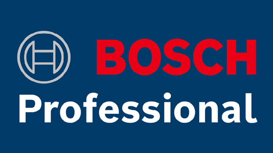 Bosch Professional logo on blue background, red and white.