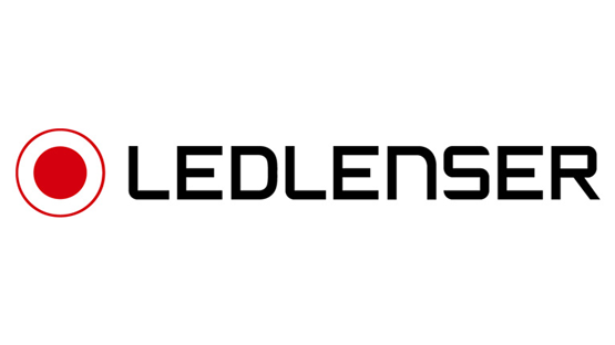 LEDLENSER logo with red dot and black lettering.