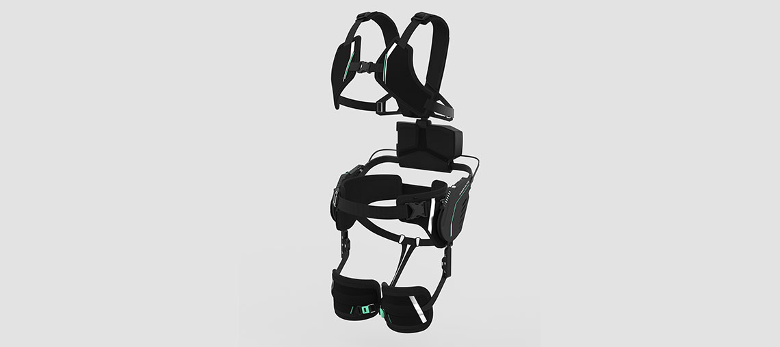 Black Bosch Professional exoskeletons for ergonomic support.