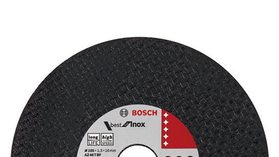 Black Bosch Professional cutting disc for metal with label.
