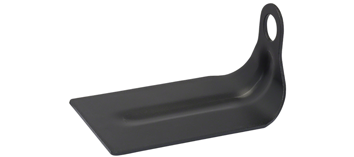 Black Bosch Professional trowel on a white background, flat and narrow.