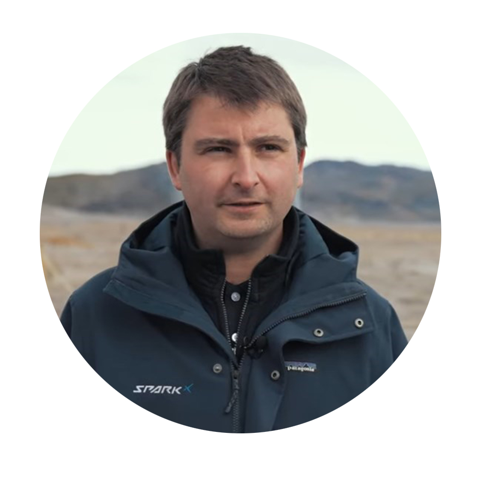 Pierre Prunin, Head of Motorsport of Spark Racing Technology A man in a blue jacket stands in front of a mountain landscape, thoughtful.