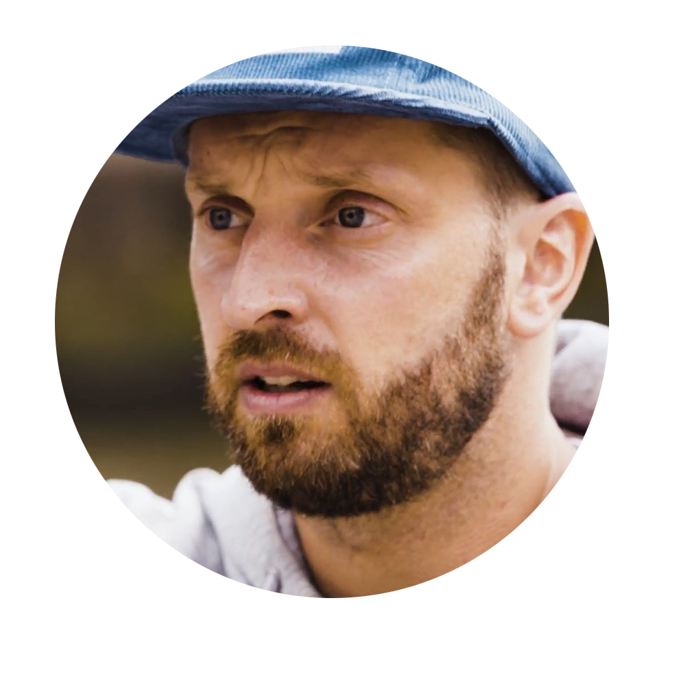 David Vervenne, Track Designer, Unit Parktech A man with a blue hat is looking intently into the distance.