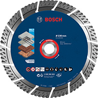 Diamond Cutting Discs A Bosch Professional diamond blade with blue design and gray teeth.