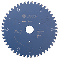 A blue Bosch Professional circular saw blade lies on a white background.