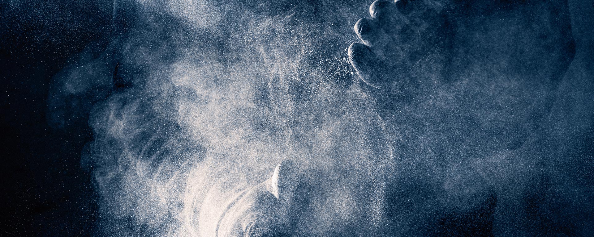 Dust types on the job