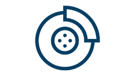 A blue Bosch Professional brake system symbol on a white background.