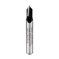 Router Bits & Collets A silver Bosch Professional router with a sharp blade on a black background.