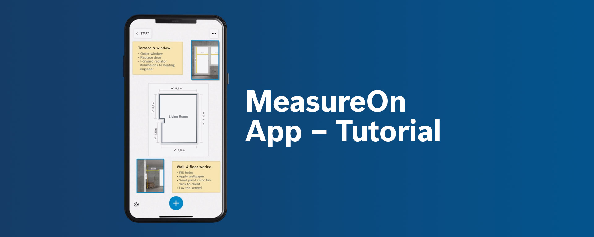 Screenshot of an app with measurements for rooms and windows.