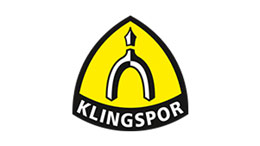 Klingsporn logo with yellow background and black text.